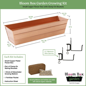 Bloom Box Garden Growing Kit with Clamp-On Brackets Flower Box Brackets