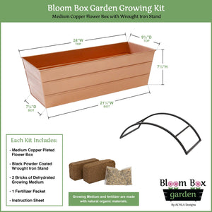 Bloom Box Garden Growing Kit with Odette Stand Flower Box Brackets