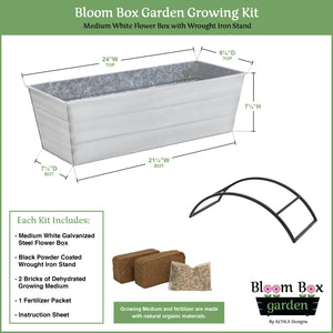 Bloom Box Garden Growing Kit with Odette Stand Flower Box Brackets