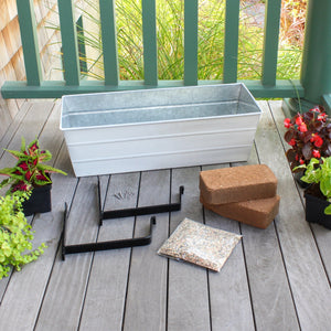 Bloom Box Garden Growing Kit with Wall Brackets Flower Box Brackets