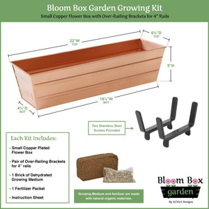 Bloom Box Garden Growing Kits – Small Size with Multiple Mounting Options Flower Box Brackets