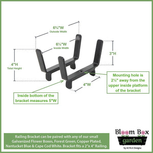 Bloom Box Garden Growing Kits – Small Size with Multiple Mounting Options Flower Box Brackets