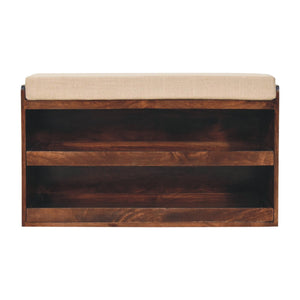 California Walnut & Mud Linen Pull Out Shoe Bench Bench