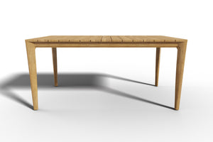Cateline 63-inch Rectangular Teak Outdoor Dining Table with Umbrella Hole Outdoor Table