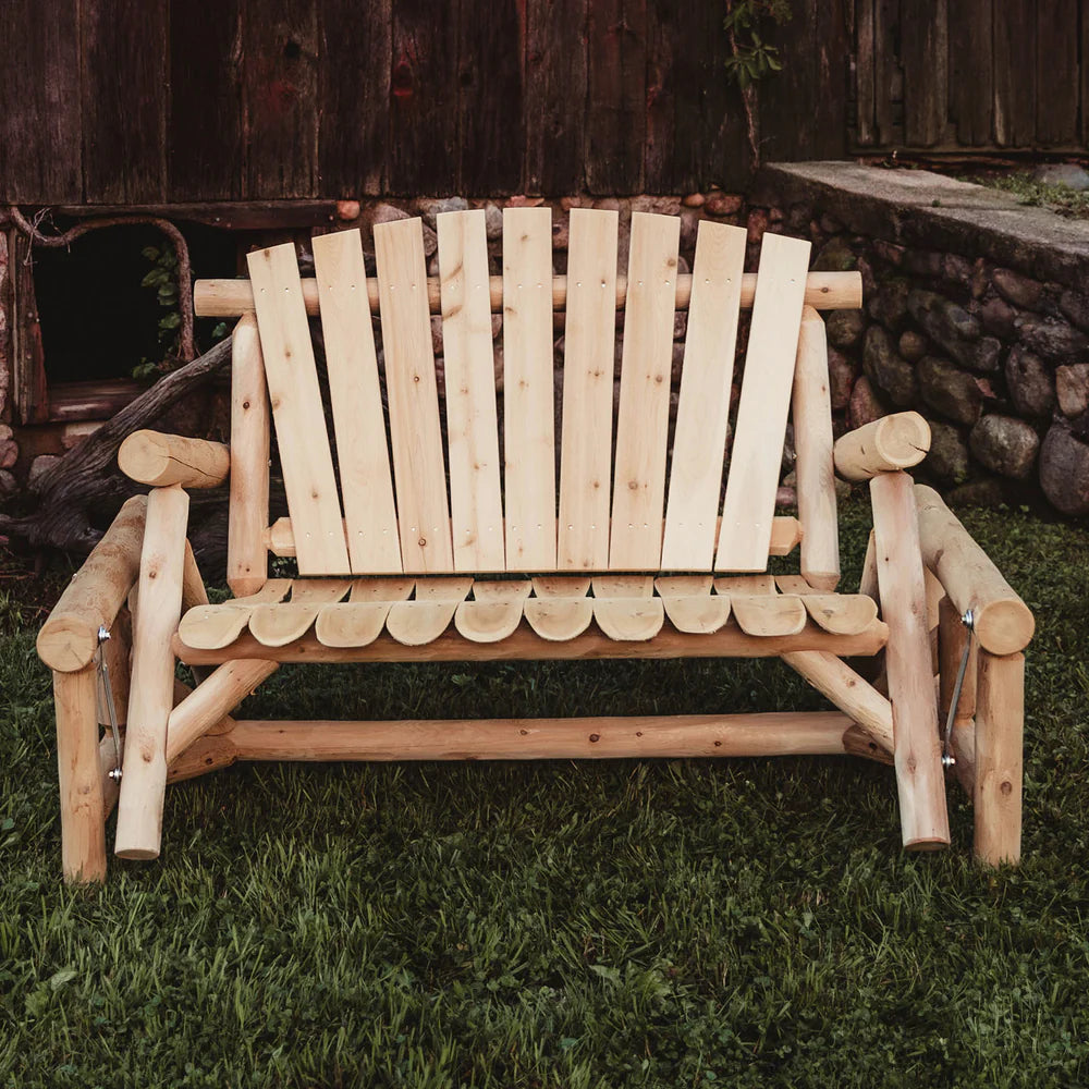 Cedar Log Glider Lounge Chair