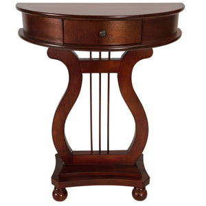 Cherry Wood Classic Accents Entryway Console Half Moon Harp Table Storage Benches