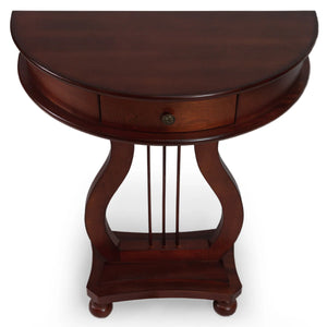 Cherry Wood Classic Accents Entryway Console Half Moon Harp Table Storage Benches