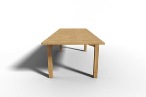 Clarisse Rectangular Teak Outdoor Dining Table with Built-In Extension and Umbrella Hole Dining Table