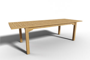 Clarisse Rectangular Teak Outdoor Dining Table with Built-In Extension and Umbrella Hole Dining Table