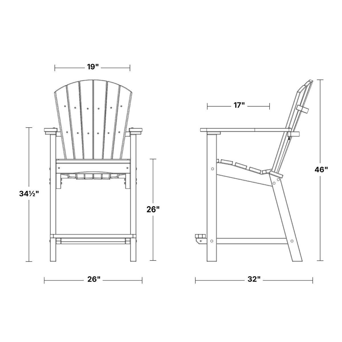 Classic 26” High Dining Chair Dining Set