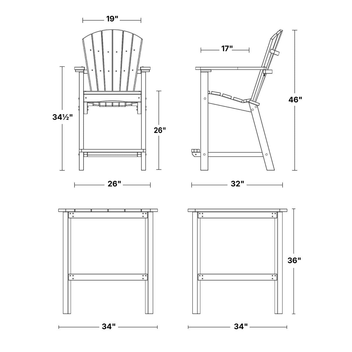 Classic 3-Piece Counter Set Dining Set