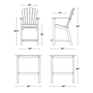 Classic 3-Piece Counter Set Dining Set