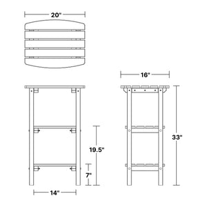 Classic 3 Shelf Side Table Outdoor Table