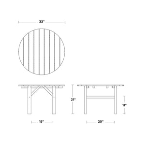 Classic 33" Round Conversation Table Outdoor Table