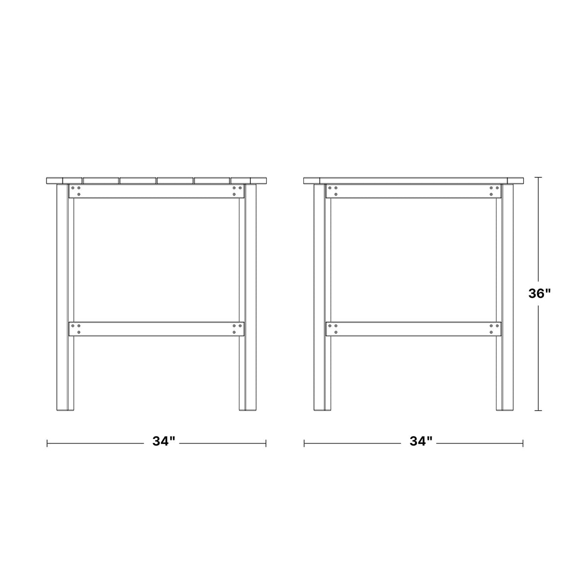 Classic 36" High Counter Table Dining Table