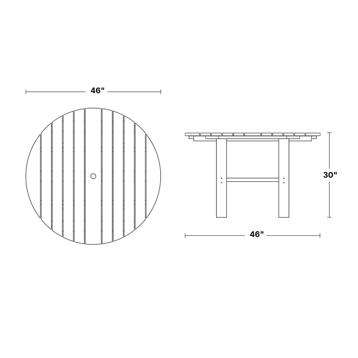 Classic 46” Round Dining Table Round Table
