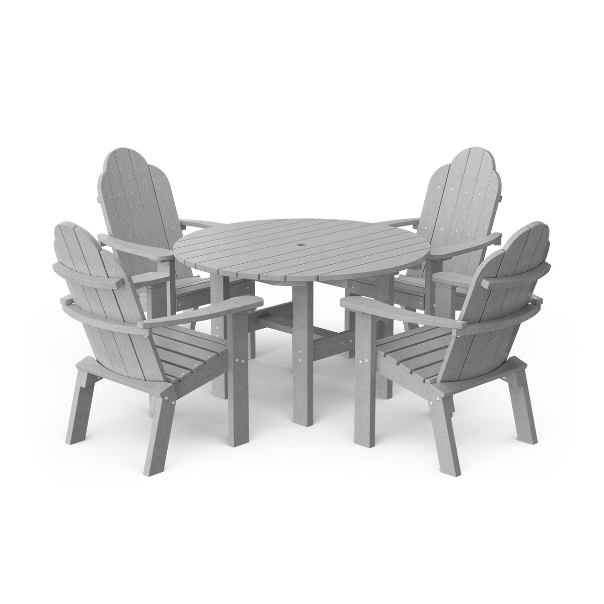 Classic 5-Piece 46" Round Dining Set with Deck Chairs Dining Set