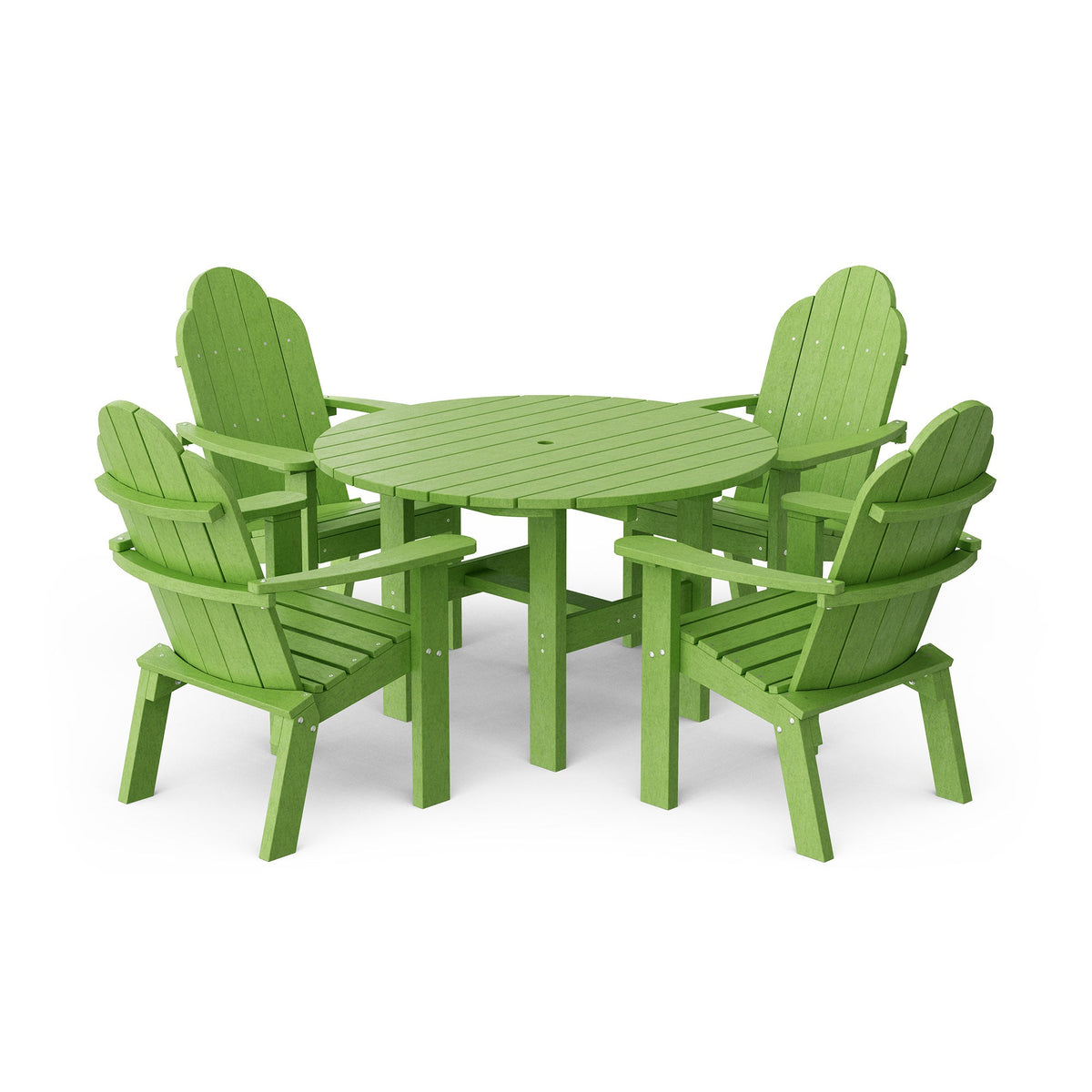 Classic 5-Piece 46" Round Dining Set with Deck Chairs Dining Set