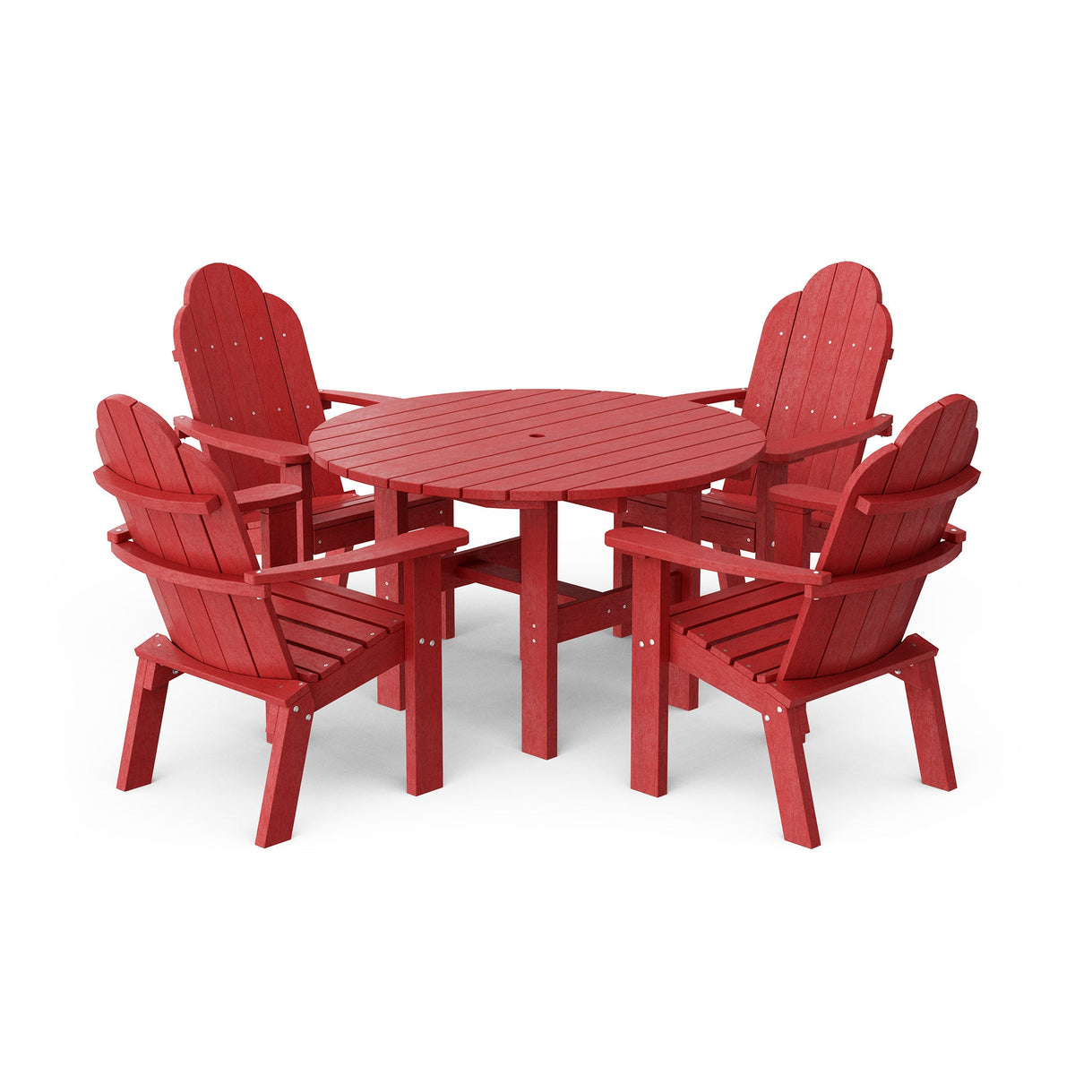 Classic 5-Piece 46" Round Dining Set with Deck Chairs Dining Set