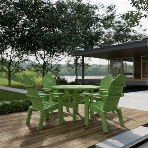 Classic 5-Piece 46" Round Dining Set with Deck Chairs Dining Set