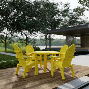 Classic 5-Piece 46" Round Dining Set with Deck Chairs Dining Set