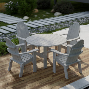 Classic 5-Piece 46" Round Dining Set with Deck Chairs Dining Set