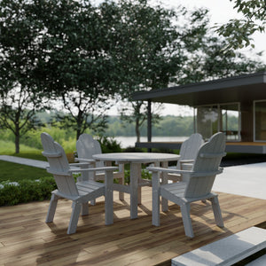 Classic 5-Piece 46" Round Dining Set with Deck Chairs Dining Set