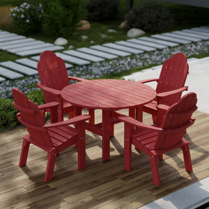 Classic 5-Piece 46" Round Dining Set with Deck Chairs Dining Set
