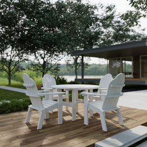 Classic 5-Piece 46" Round Dining Set with Deck Chairs Dining Set