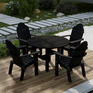 Classic 5-Piece 46" Round Dining Set with Deck Chairs Dining Set