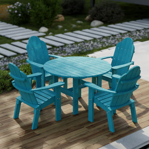 Classic 5-Piece 46" Round Dining Set with Deck Chairs Dining Set