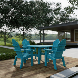 Classic 5-Piece 46" Round Dining Set with Deck Chairs Dining Set