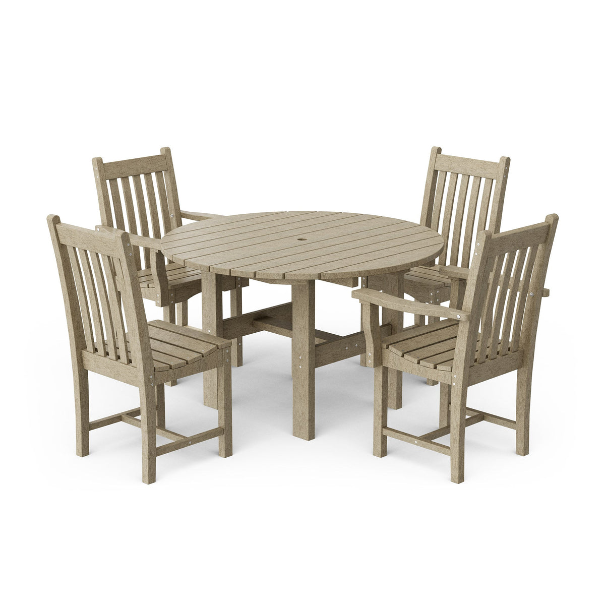 Classic 5-Piece 46" Round Dining Set with Dining Chairs Dining Set