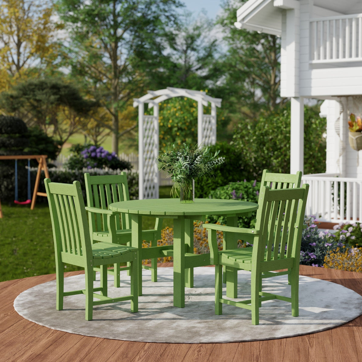 Classic 5-Piece 46" Round Dining Set with Dining Chairs Dining Set