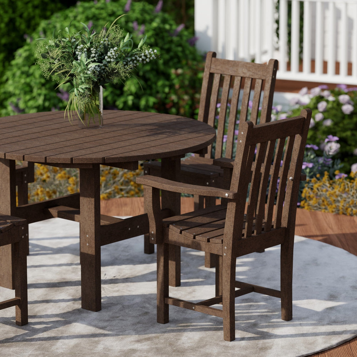 Classic 5-Piece 46" Round Dining Set with Dining Chairs Dining Set
