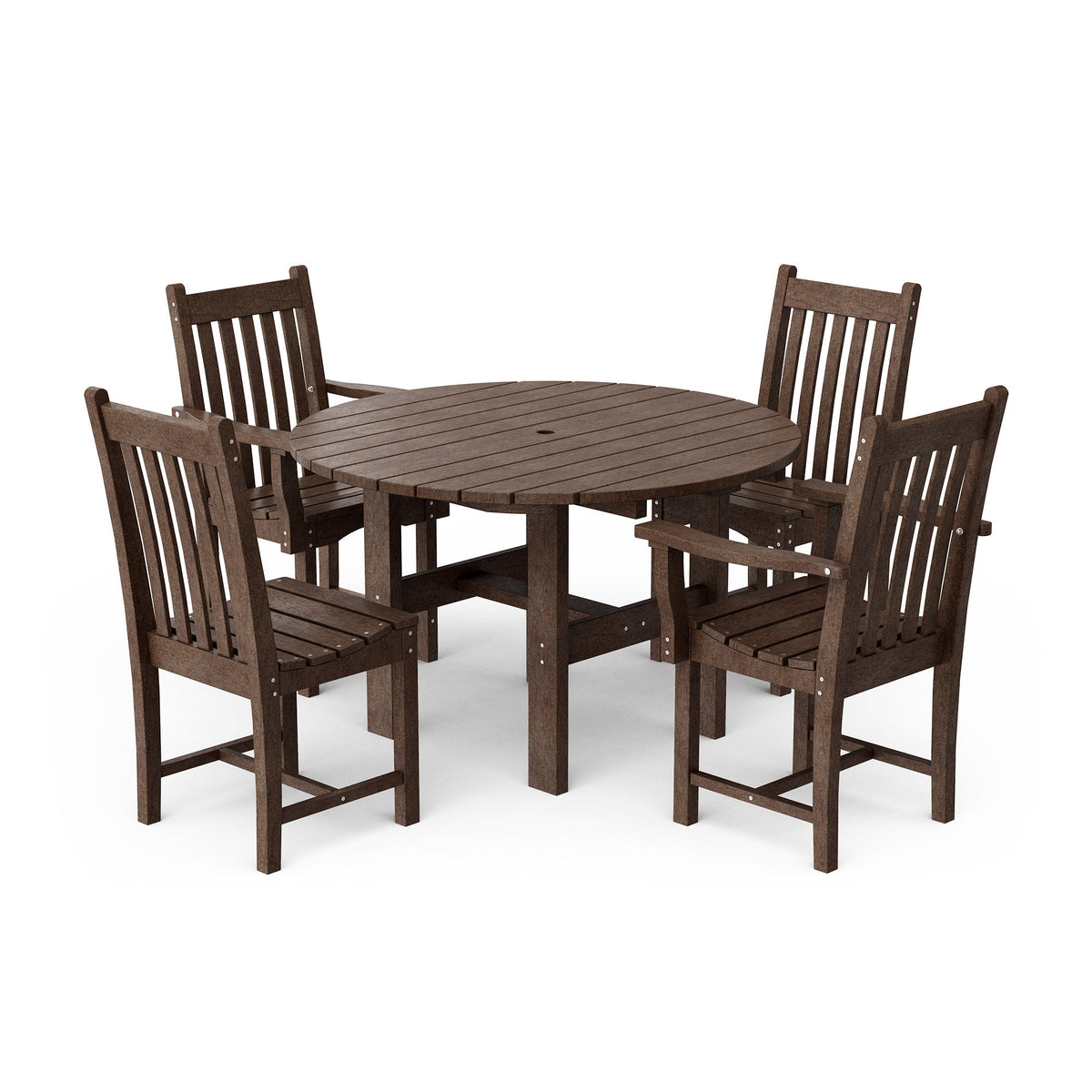 Classic 5-Piece 46" Round Dining Set with Dining Chairs Dining Set