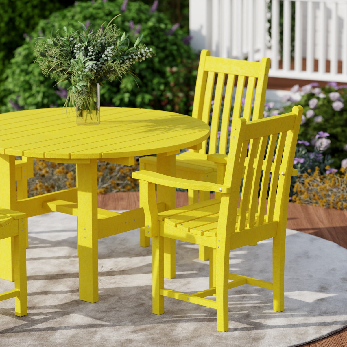 Classic 5-Piece 46" Round Dining Set with Dining Chairs Dining Set