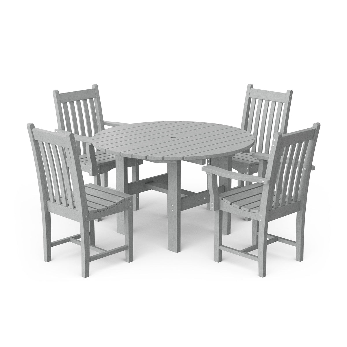 Classic 5-Piece 46" Round Dining Set with Dining Chairs Dining Set