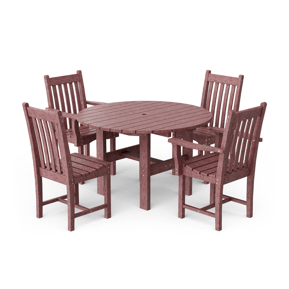 Classic 5-Piece 46" Round Dining Set with Dining Chairs Dining Set