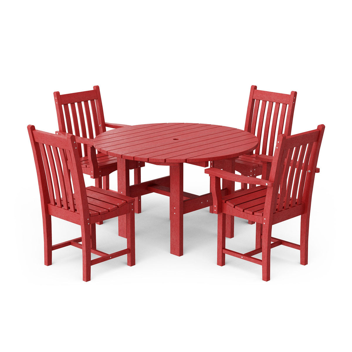 Classic 5-Piece 46" Round Dining Set with Dining Chairs Dining Set