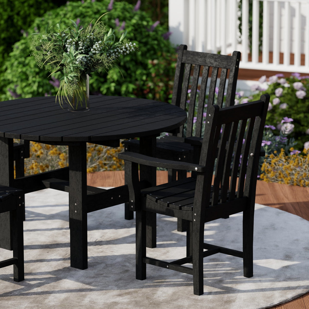 Classic 5-Piece 46" Round Dining Set with Dining Chairs Dining Set