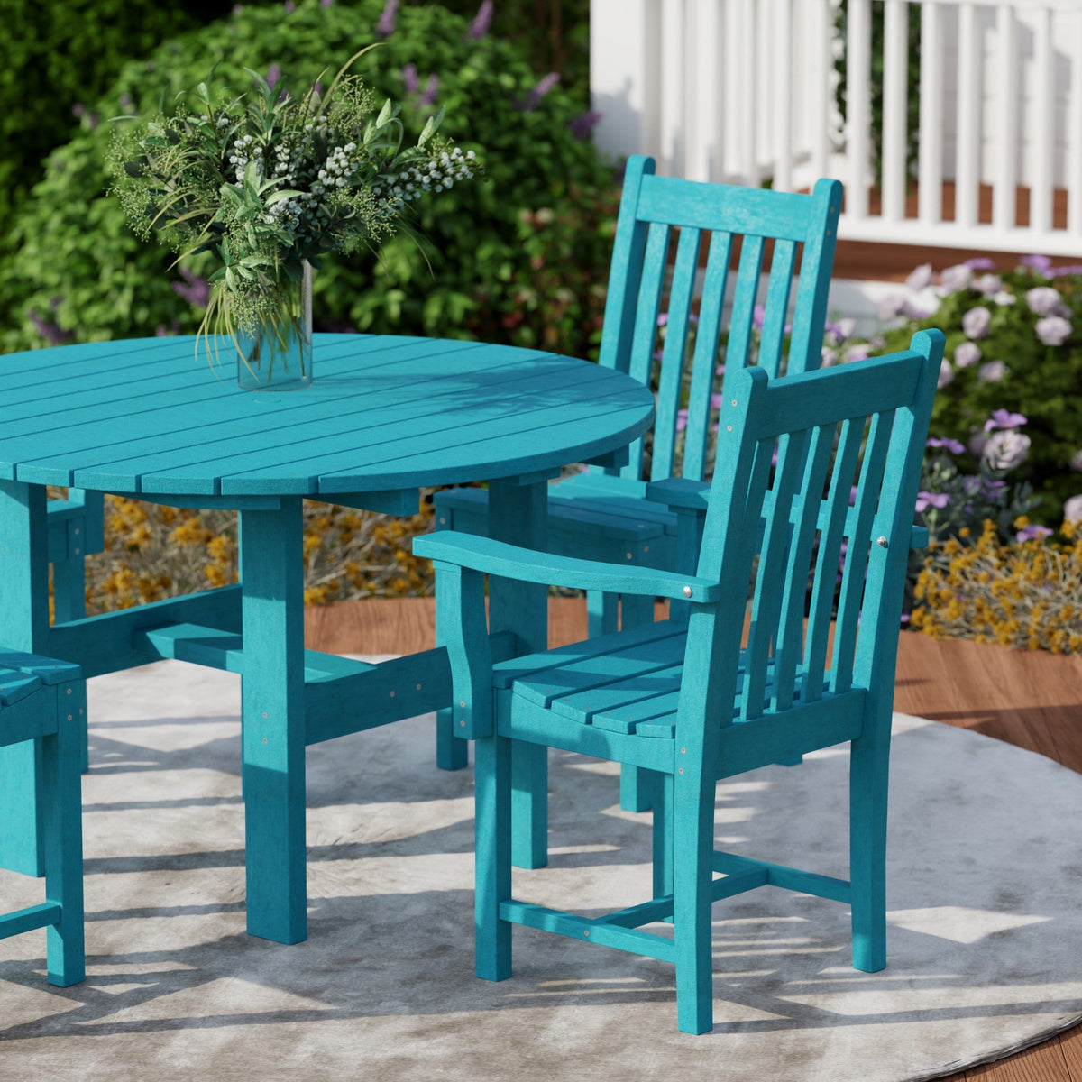 Classic 5-Piece 46" Round Dining Set with Dining Chairs Dining Set