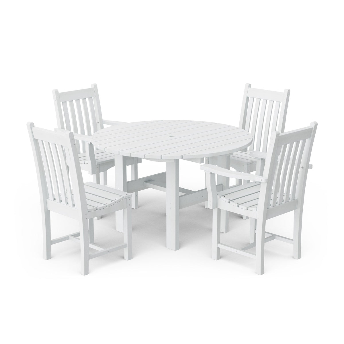 Classic 5-Piece 46" Round Dining Set with Dining Chairs Dining Set