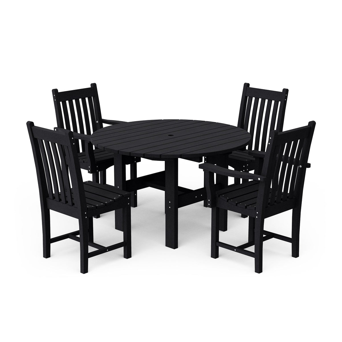 Classic 5-Piece 46" Round Dining Set with Dining Chairs Dining Set