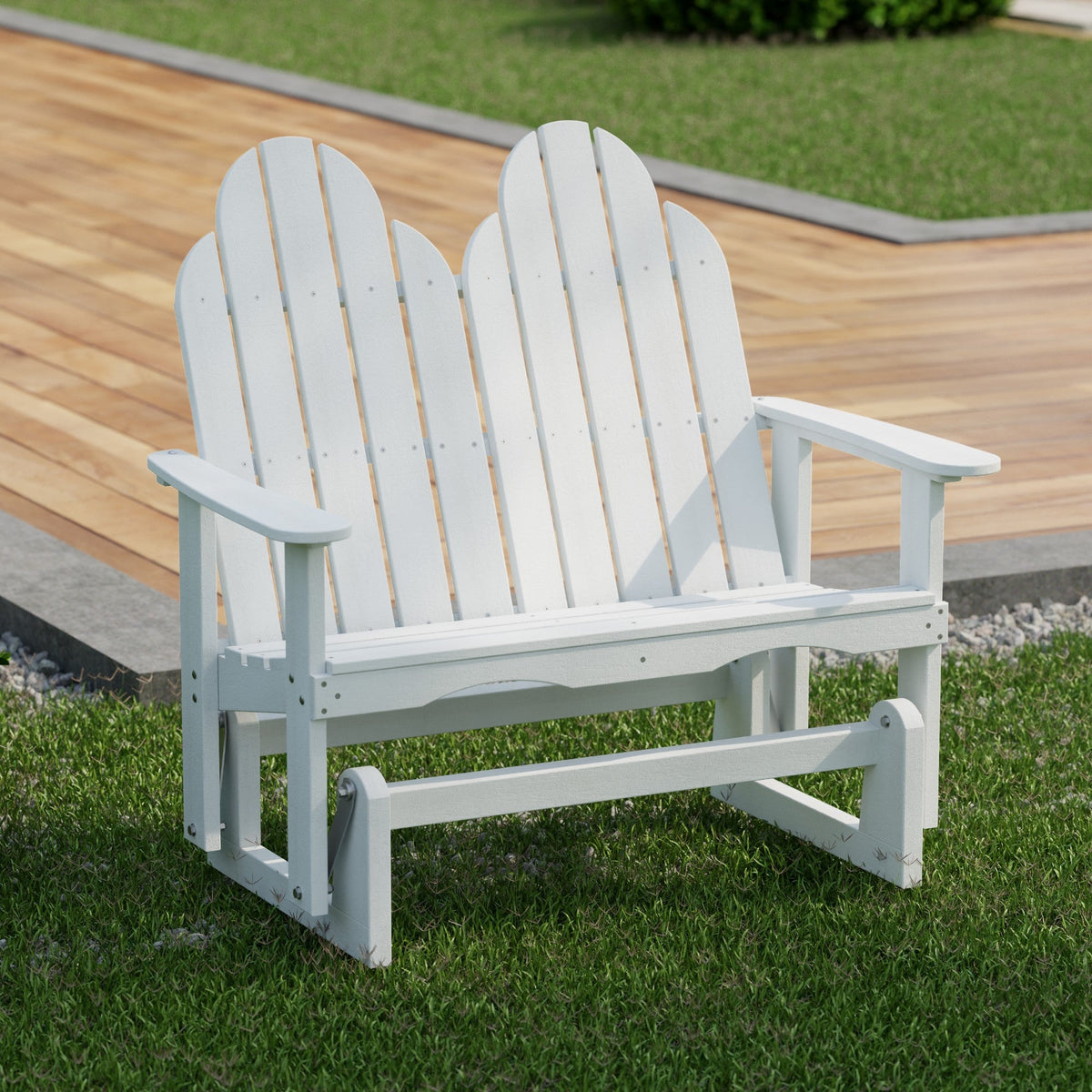 Classic Adirondack Glider Outdoor Glider