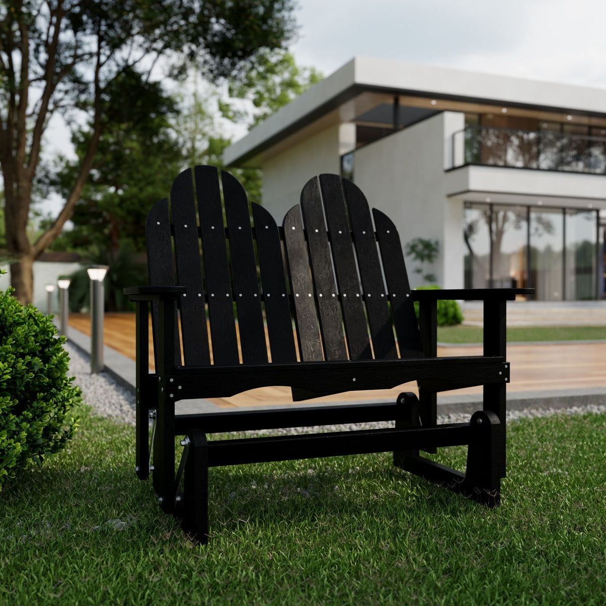 Classic Adirondack Glider Outdoor Glider