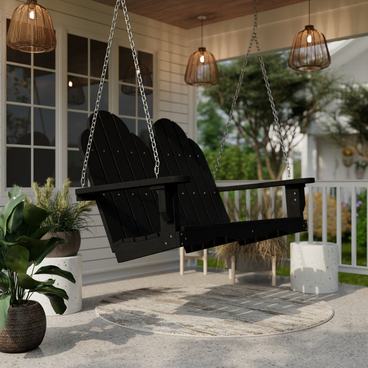 Classic Adirondack Swing Porch Swing