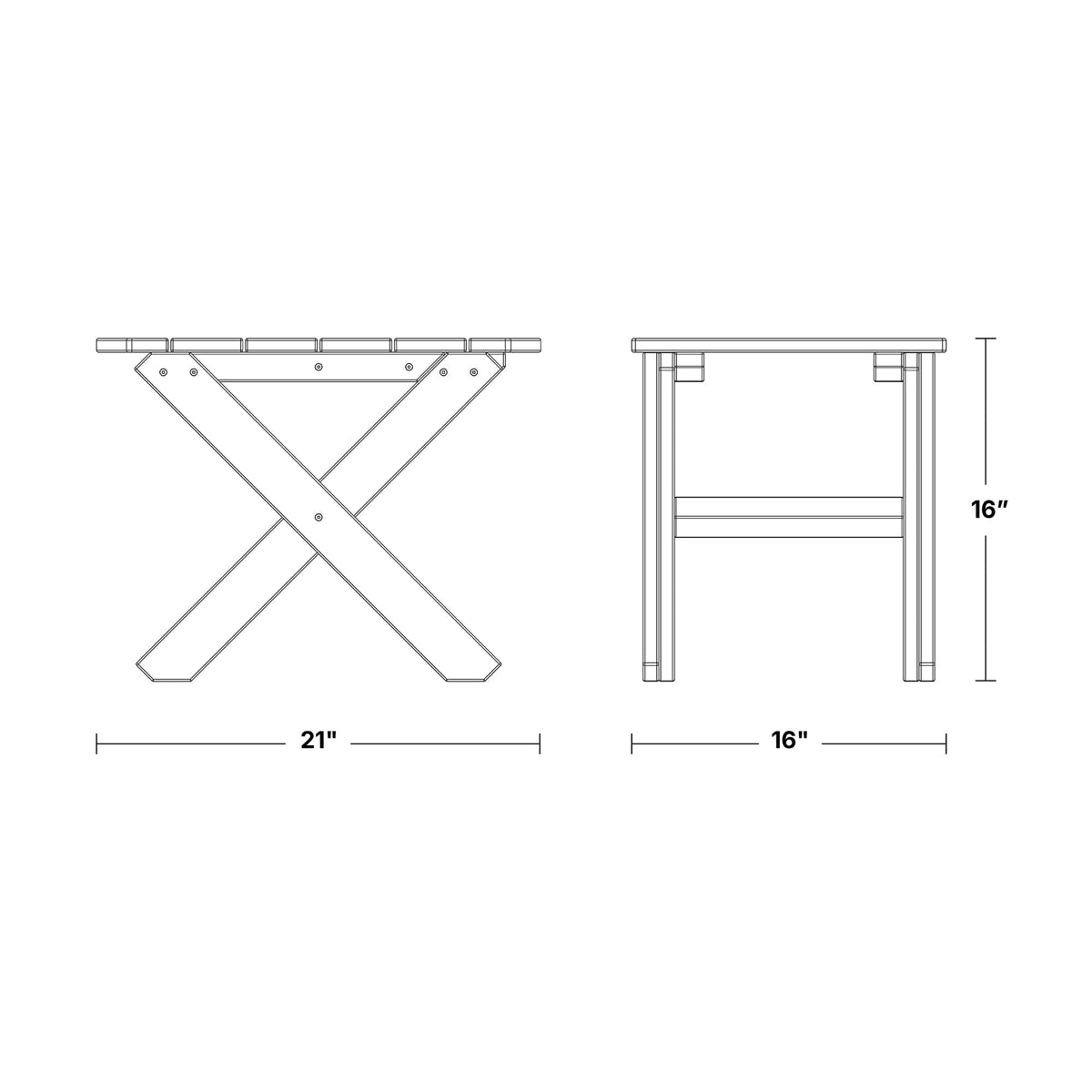 Classic Rectangular Side Table Outdoor Table