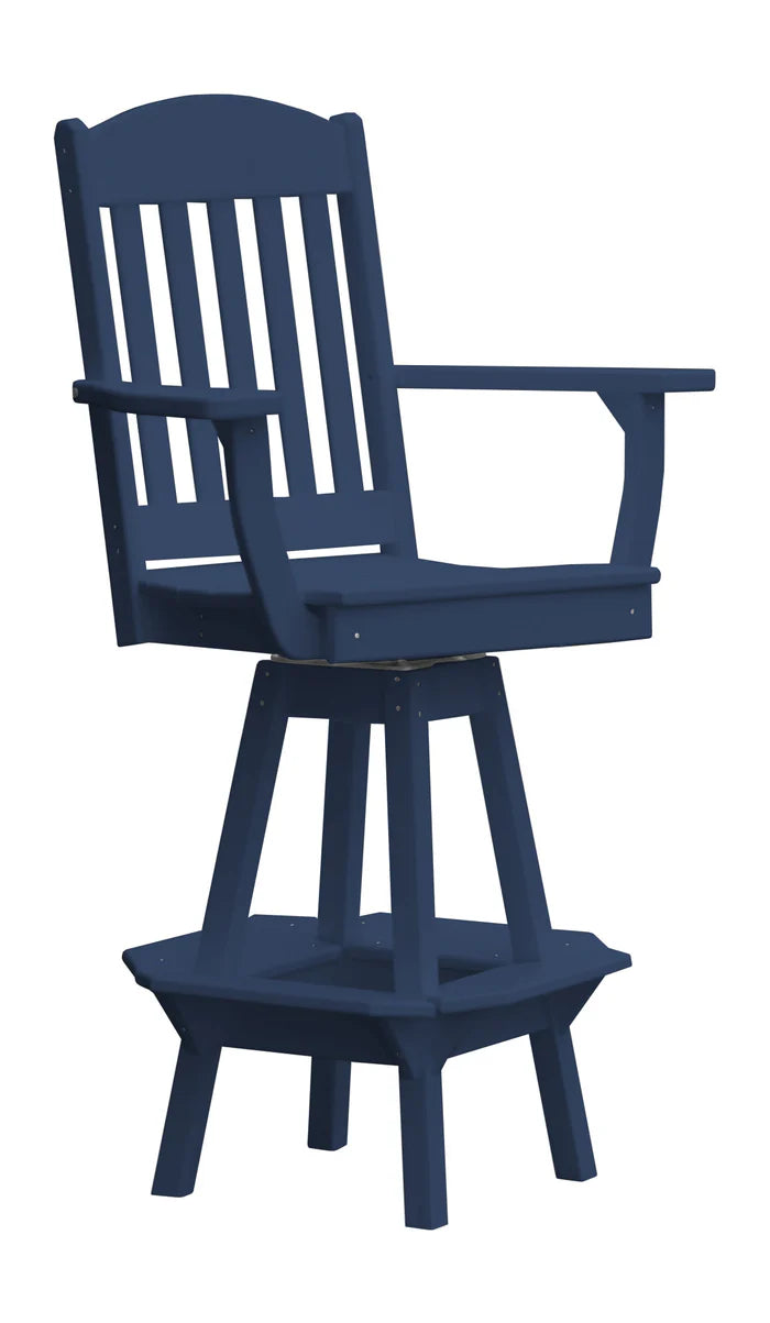 Classic Swivel Counter Chair with Arms Outdoor Table Patriot Blue