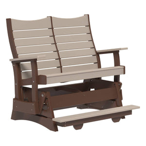 Contour Balcony Glider Porch Swing 4ft / Weatherwood & Chestnut Brown